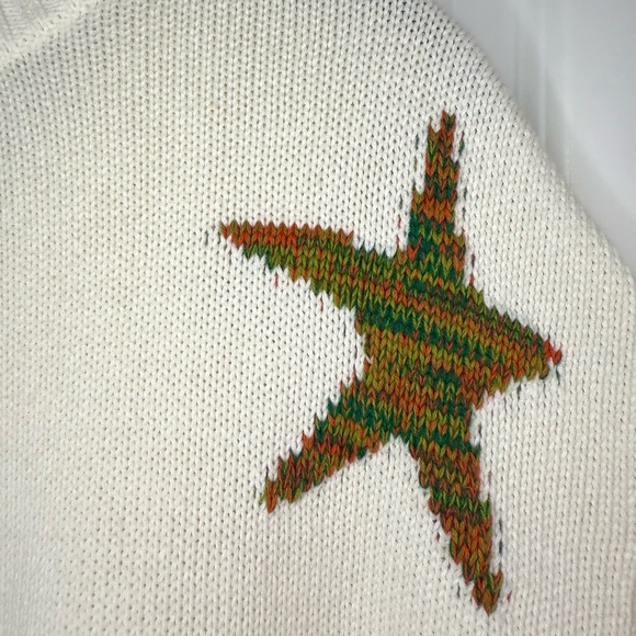 Rails Zoey Intarsia Star Cotton & Cashmere Sweater Ivory Rainbow Size M, NWOT - Picture 11 of 16